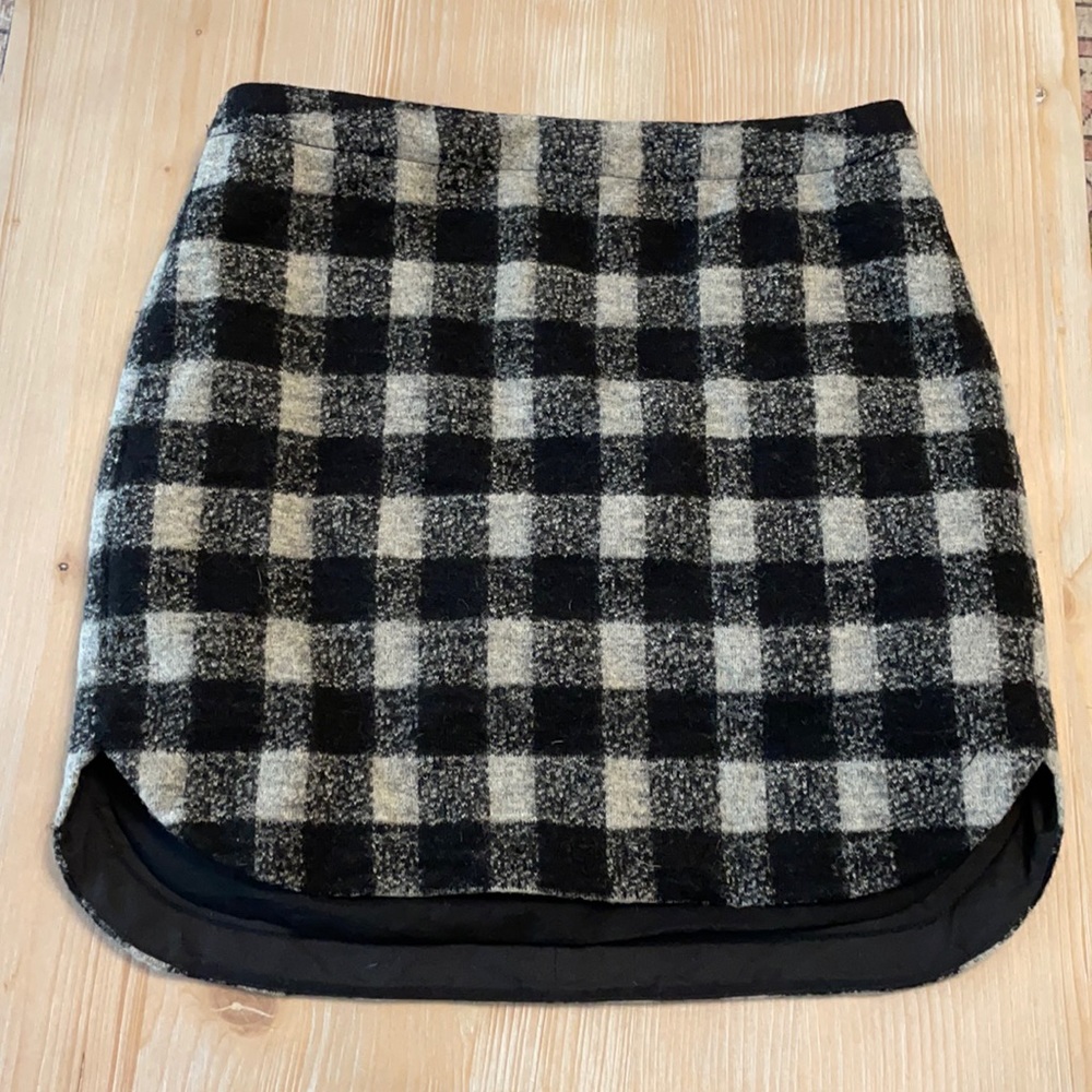 Madewell Buffalo Check Wool Skirt